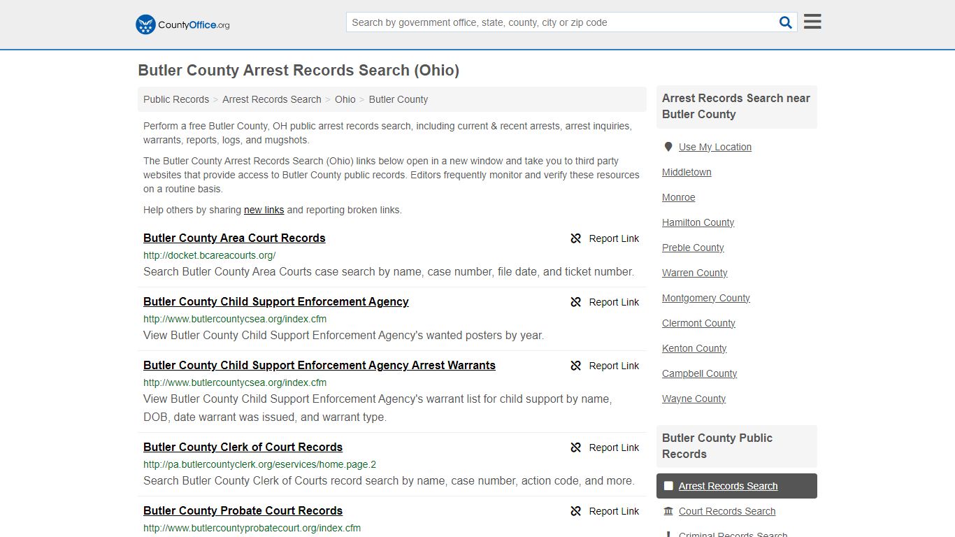 Arrest Records Search - Butler County, OH (Arrests & Mugshots)